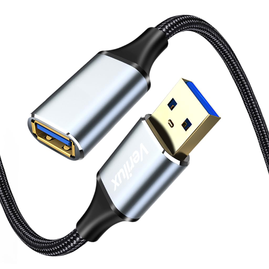 Verilux USB Extension Cable, 10Ft USB to USB Cable, USB Male to Female extension Cable, USB 3.0 Cable Data Transfer USB Connector for Webcam, Gamepad, USB Keyboard, Flash Drive, Hard Drive, Printer Verilux USB Extension Cable, 10Ft USB to USB Cable, USB Male to Female extension Cable, USB 3.0 Cable Data Transfer USB Connector for Webcam, Gamepad, USB Keyboard, Flash Drive, Hard Drive, Printer